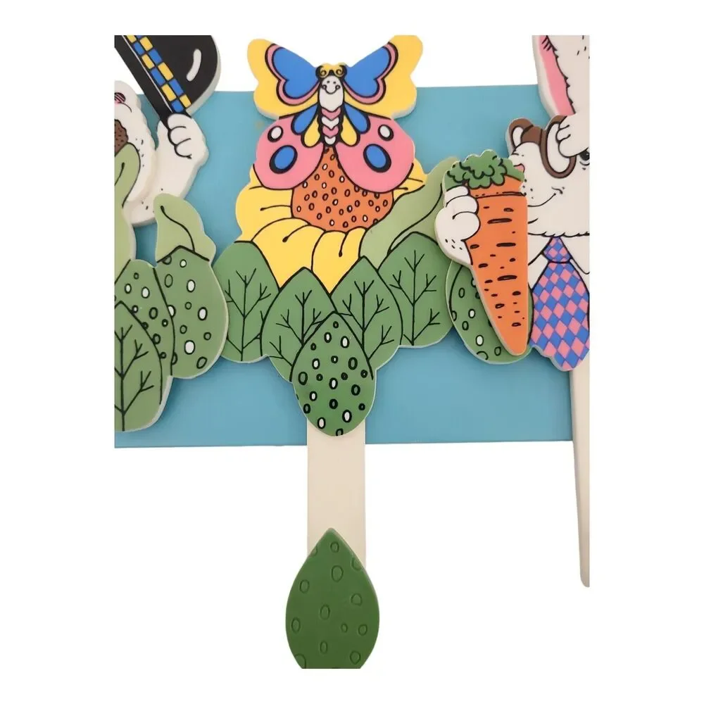 Vintage‎ 1984 Gallery Originals Animal Rack racoon rabbit butterfly